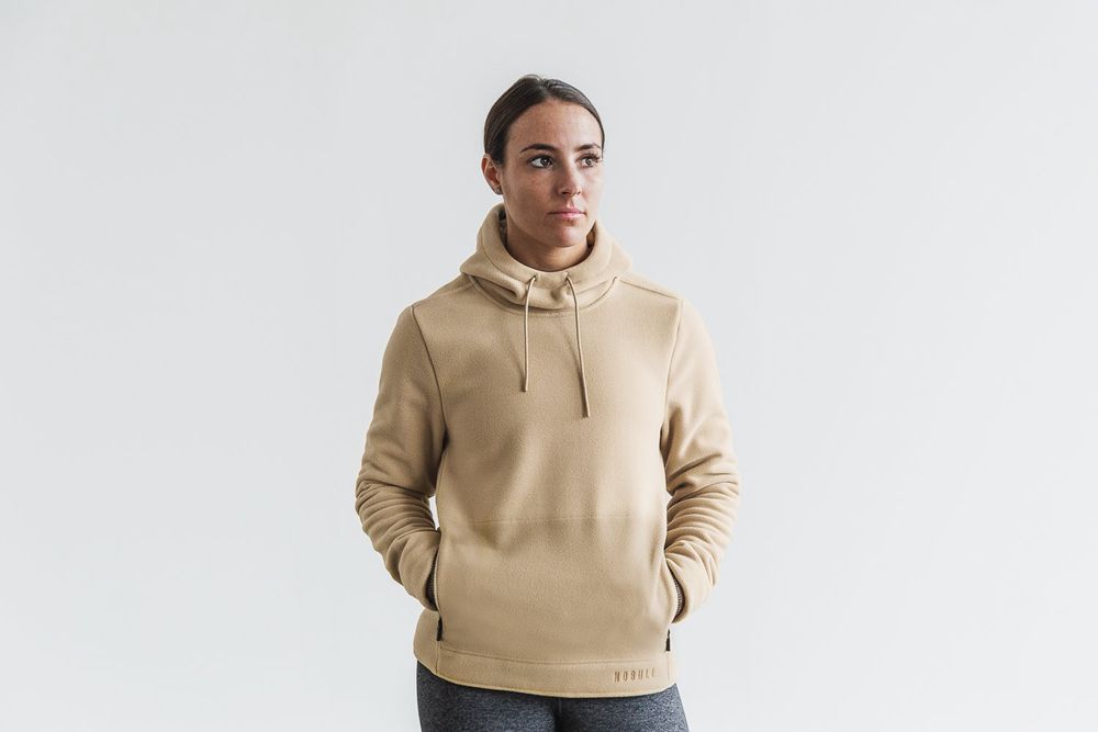 Sweat À Capuche NOBULL Femme Beige - NOBULL Arctic Pullover,France (0781-TPDAE)